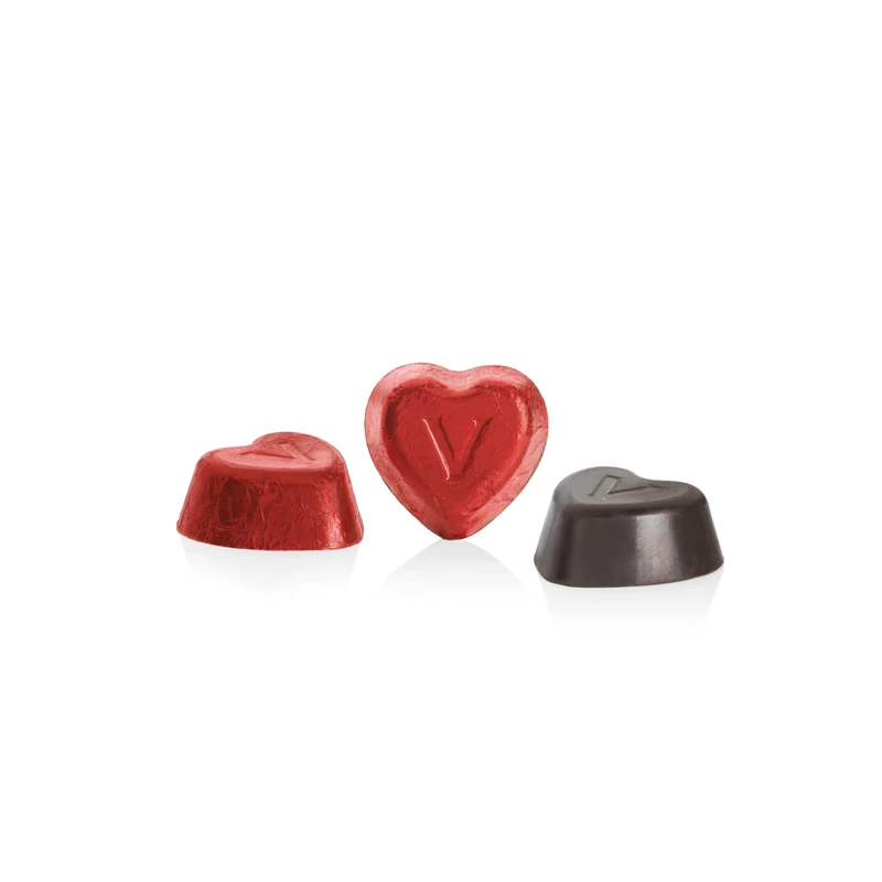 Venchi - Heart-Shaped Chocolates, Extra Dark, 1 Kg, Vegan, Gluten Free, No Colourings or Preservatives, Valentine's Day Gift Idea