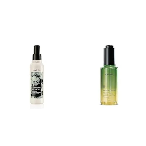 Bundle of Aveda Abundant Blowout All-Over Volumizing Spray 150ml + Aveda Miraculous Oil High-Shine Hair Concentrate, 50ml