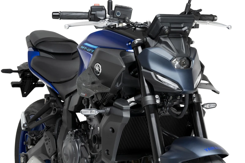 Puig 22416C D12 aerodynamic dual-wing winglets designed to enhance stability, downforce and control in sporty riding with easy installation, Carbon Look