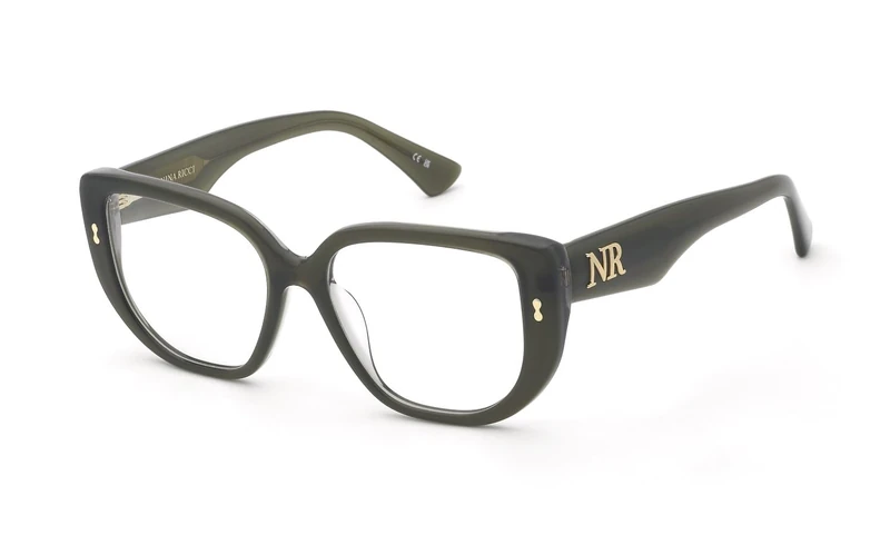 Nina Ricci, gafas de vista (VNR465), colour: green khaki top + crystal, 53/16/140, (female)