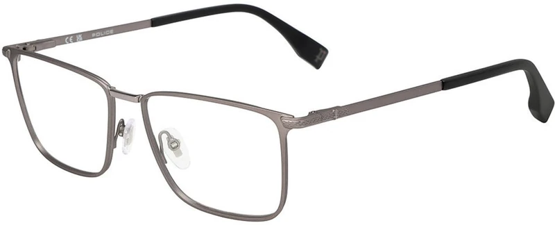 Police, eyeglasses (VPLR64), Color: TOTAL SHINY RUTHENIUM W/MATT/SANDBLASTED, 57/17/150, (Male)