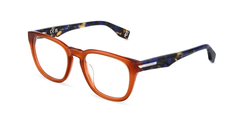Police, eyeglasses (VPLU56), color: DARK HONEY MASTIC, 52/20/145, (Male)