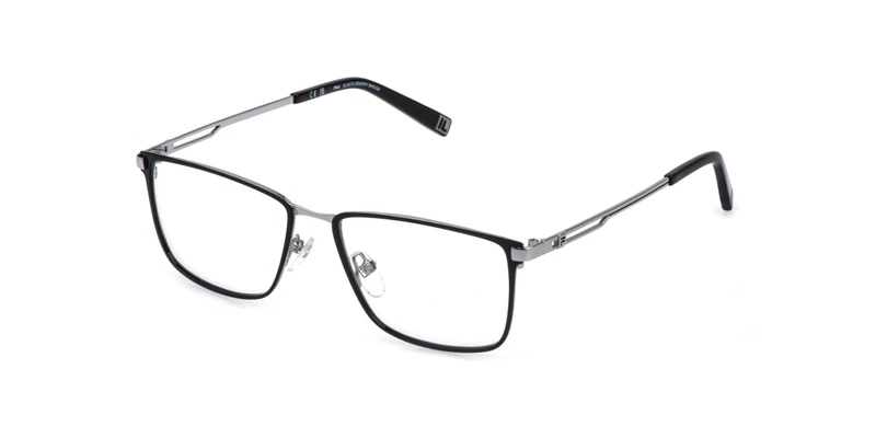 Fila, glasses (VFID17), color: PALLADIUM W/SHINY BLACK PARTS, 54/17/145, (Male)