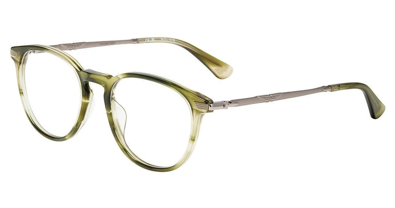 Police, eyeglasses (VPLU63), color: SHINY STRIPED GREEN, 51/19/145, (Male)