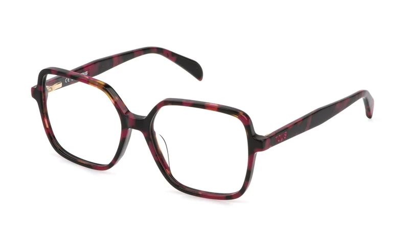 Tous, glasses (VTOD37), color: SHINY BLACK/FUCHSIA HAVANA, 55/16/140, (Female) - Image 1