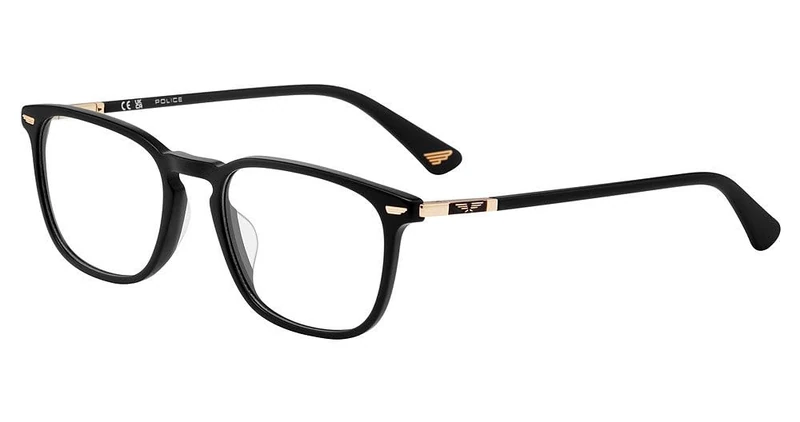 Police, eyeglasses (VPLF81), color: MATT/SANDBLASTED BLACK, 52/19/145, (Male)