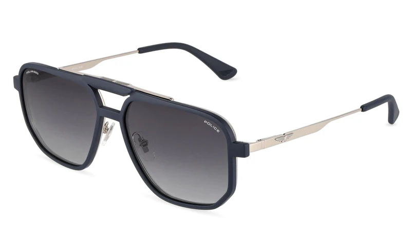 Police, eyeglasses (UPLU55), color: SHINY PALLADIUM (SMOKE GRADIENT), 57/15/150, (Male)