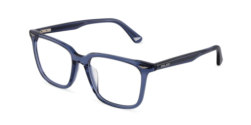 Police, eyeglasses (VPLU60), color: SHINY TRANSP.BLUE, 51/18/145, (Male)