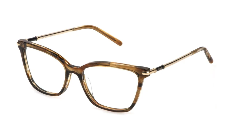 TOUS Vtod34 Women's Prescription Eyeglass Frames (Pack of 1), Shiny Brown Striped Havana, 54/16/140 - Image 1