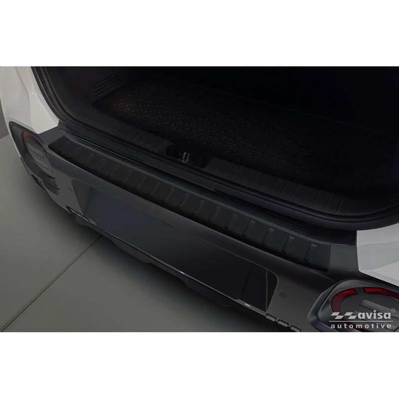 Avisa Stainless Steel Rear Bumper Protector compatible with Hyundai Inster 2024- - Matt Black