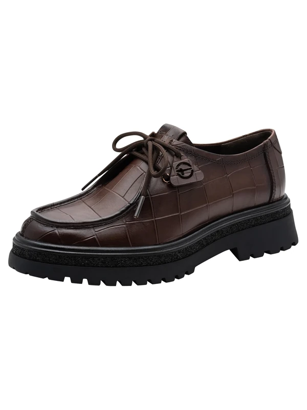 Tamaris Women's Lace-Up Leather Shoes - Brown, 5.5 UK