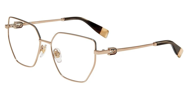 Furla, eyeglasses (VFU873), color: SHINY RED GOLD W/COLOURED PARTS, 55/16/140, (Female)