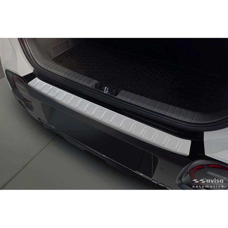 Avisa Stainless Steel Rear Bumper Protector compatible with Hyundai Inster 2024- - Soft Silver
