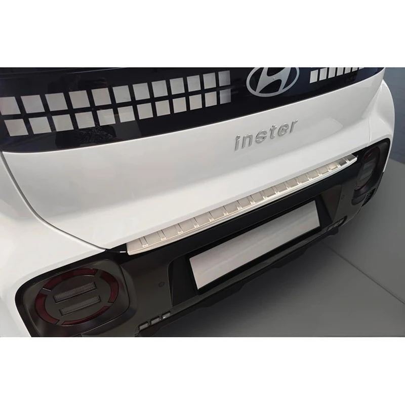 Avisa Stainless Steel Rear Bumper Protector compatible with Hyundai Inster 2024- - Silver - Image 1