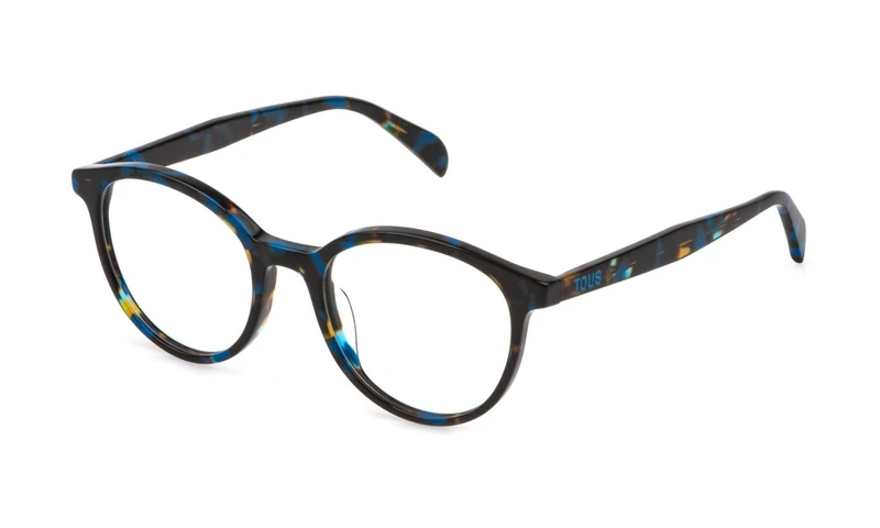 Tous, glasses (VTOD38), color: SHINY HAVANA BLUE, 50/19/140, (Female) - Image 1