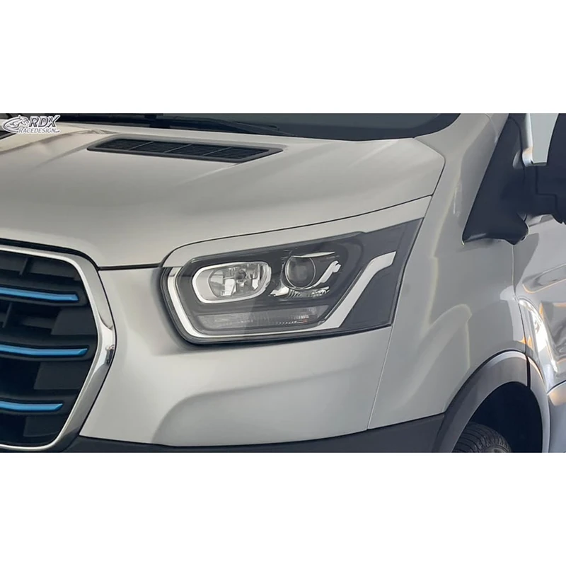RDX Head light spoilers compatible with Ford Transit (Xenon and black Halogen headlights) 2014- (ABS)