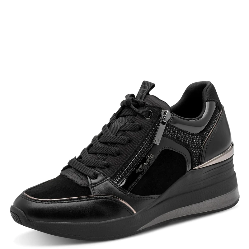 Tamaris Women's Low Flat Trainers, Black, 36