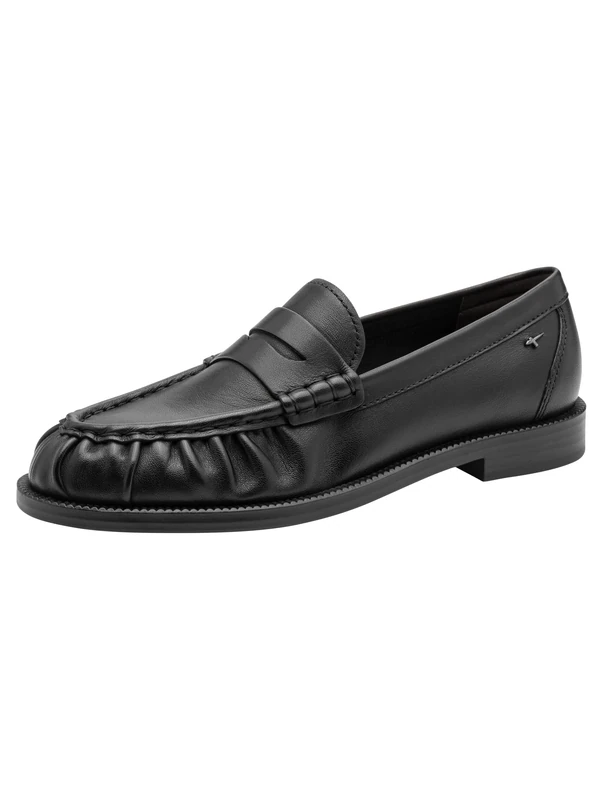 Tamaris Women's Black Leather Flat Loafers - Size 42