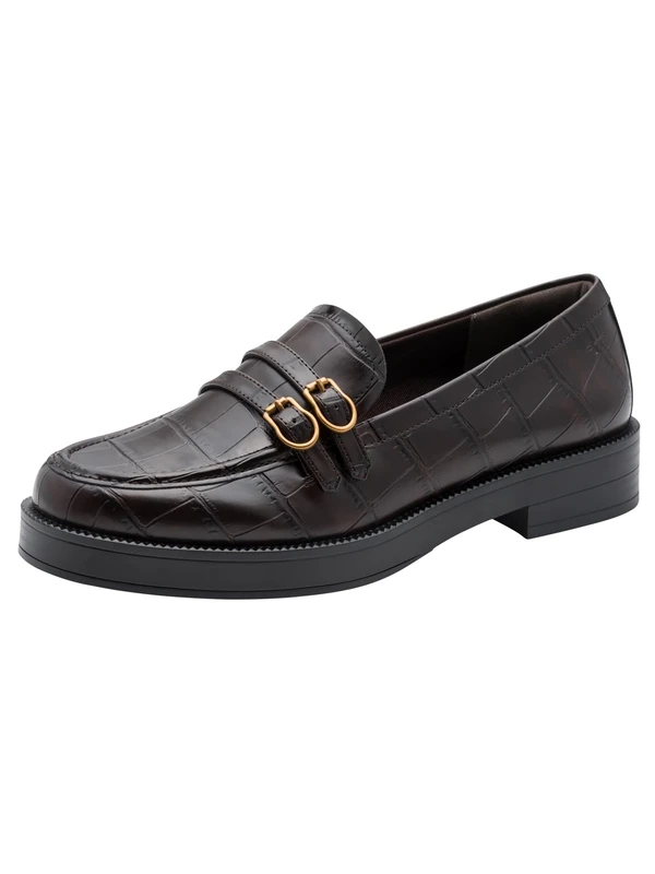 Tamaris Women's Flat Loafer, Brown (Mocca Croco), 41