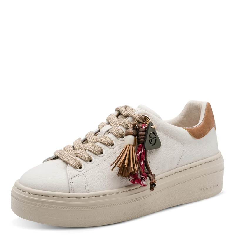 Tamaris Women's Low Flat Trainers, Beige (Ivory Comb), 37
