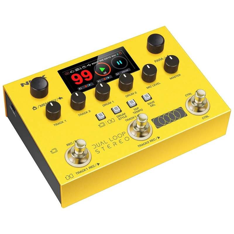 NU-X | Dual Loop Stereo Pedal | Multi-Effects Looper for Guitar, Bass & Vocals with Drum Machine, USB Recording, MIDI & Footswitch for Live Performance
