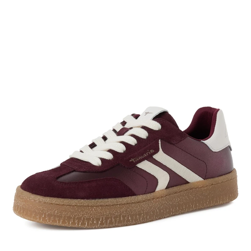 Tamaris Women's Low Flat Trainers, Red (Bordeaux MET.), 38
