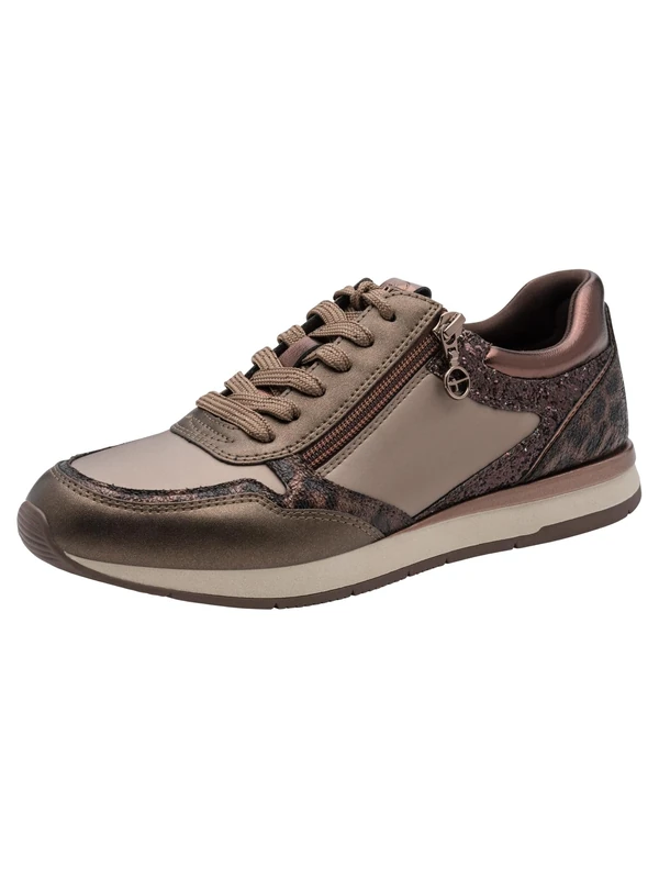 Tamaris Women's Low Flat Trainers, Brown (Taupe Glam), 38
