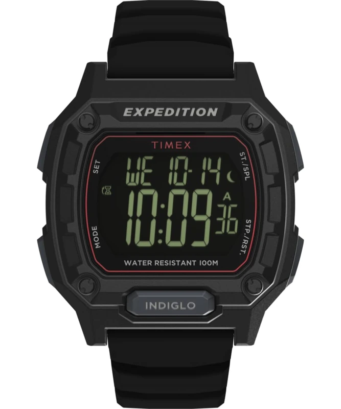 Timex Men's Expedition Ridge 43 mm Digital Quartz Watch - Black Silicone Strap and Black Case TW4B34400 - Image 1