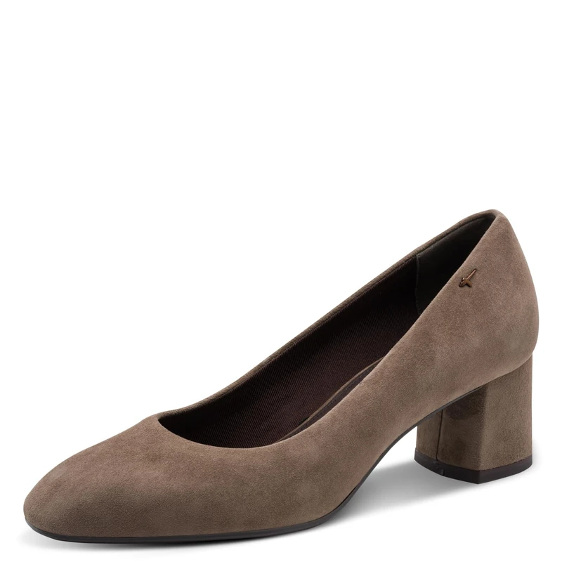 Tamaris Women's Court Shoes with Block Heel, Brown (Taupe Suede), 40