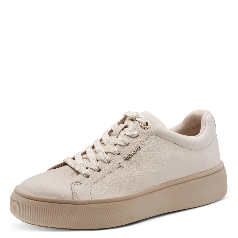 Tamaris Women's Low Flat Trainers, Beige (Ivory Leather), 38