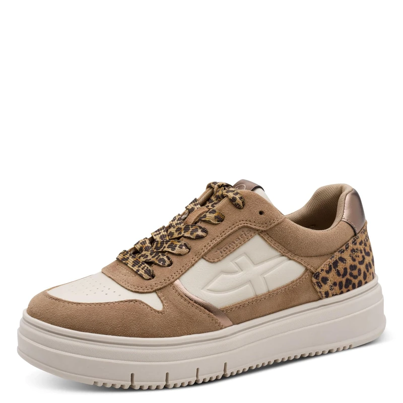 Tamaris Women's Low Flat Trainers, Brown (Leopard Comb), 41