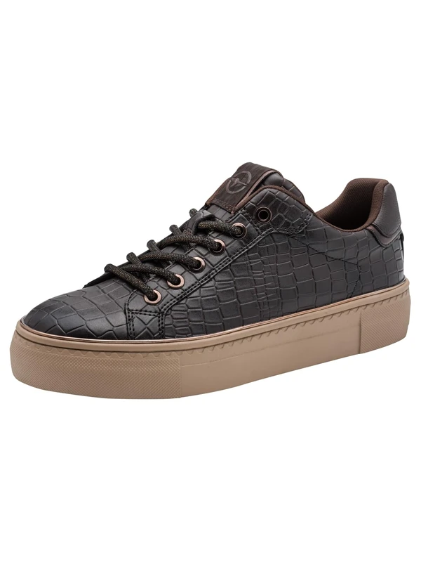 Tamaris Women's Low Flat Trainers, Brown (Mocca Croco), 37