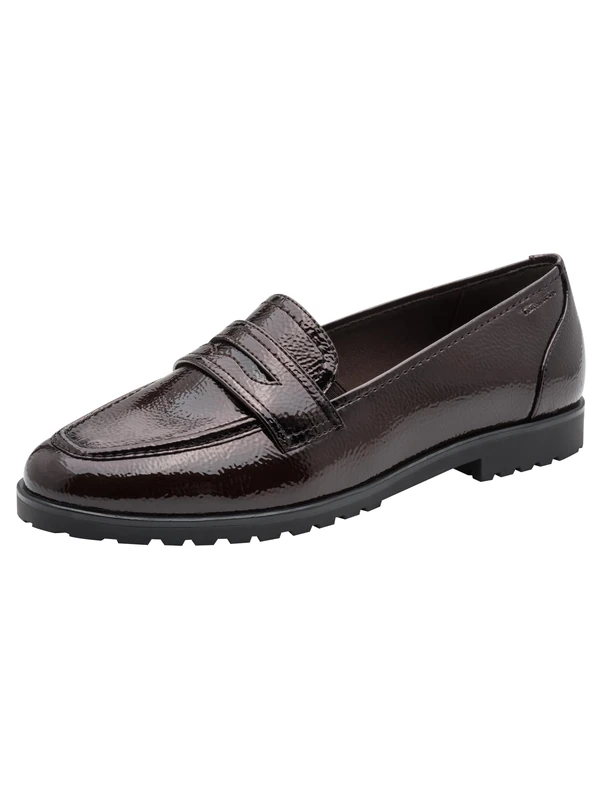 Tamaris Women's Flat Loafer, Brown (Mocha Patent), 41