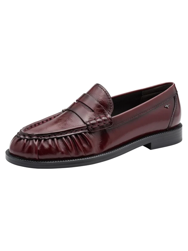 Tamaris Women's Red Leather Loafers - Size 4 UK