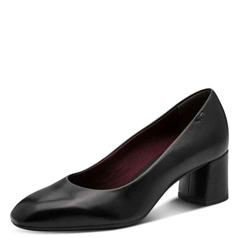 Tamaris Women's Court Shoes with Block Heel, Black Leather, 37