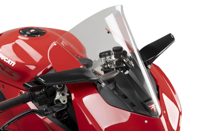 Puig 22298N Aileron Mirror with aerodynamic design, CNC-machined aluminum body, anodized finish, and integrated mirror that enhances stability, precision, and style, Black