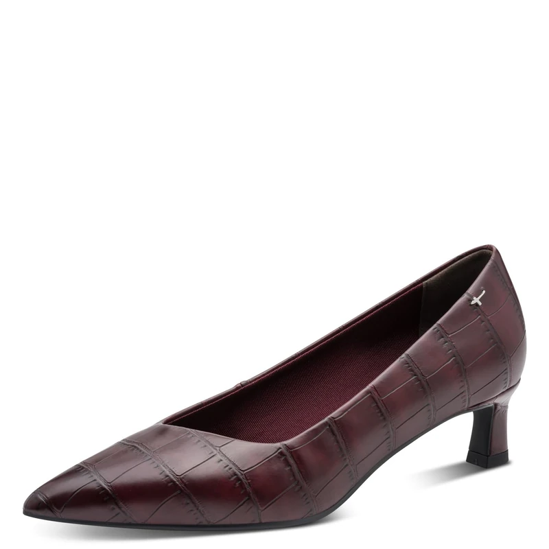 Tamaris Women's Stiletto Heel Court Shoes, Red (Merlot Croco), 41