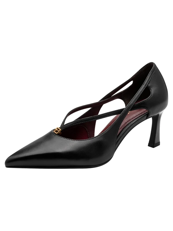 Tamaris Women's Stiletto Heel Court Shoes, Black Leather, 37