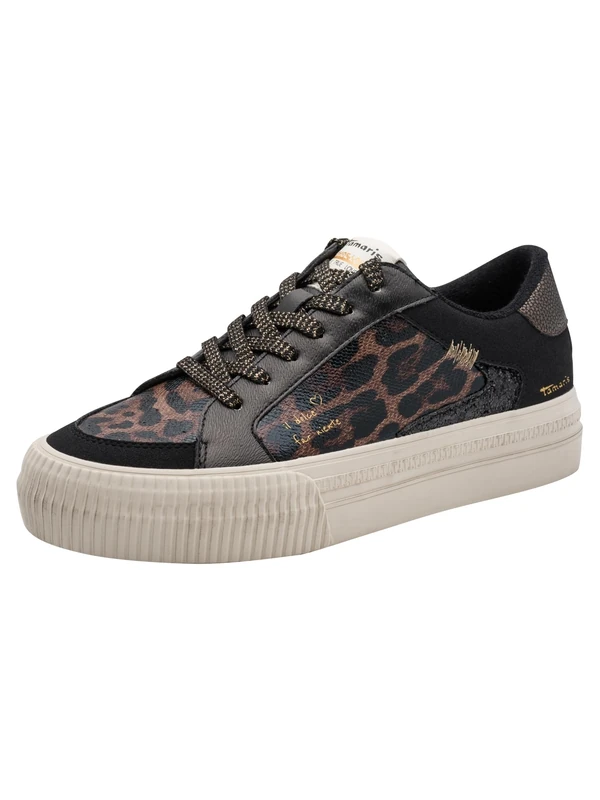 Tamaris Women's Low Flat Trainers, Black (Black Comb), 38