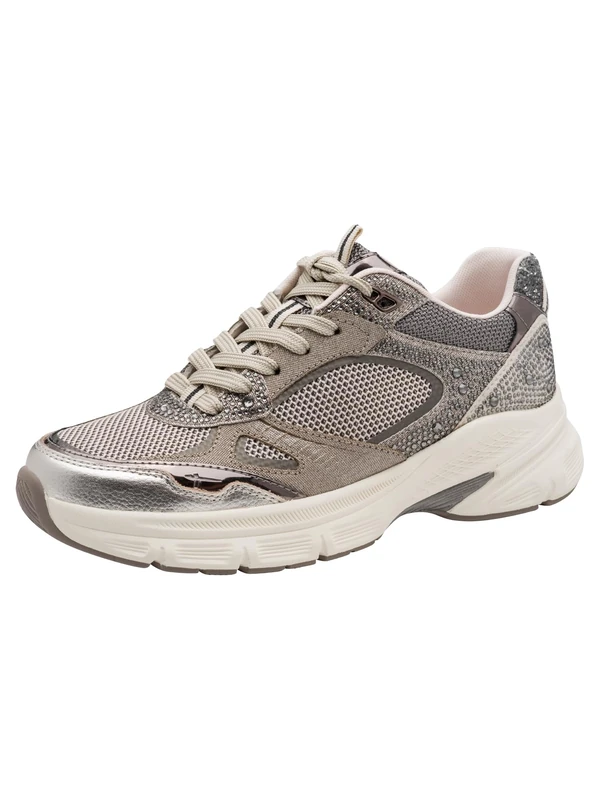 Tamaris Women's Low Flat Trainers, Grey Glam, 40