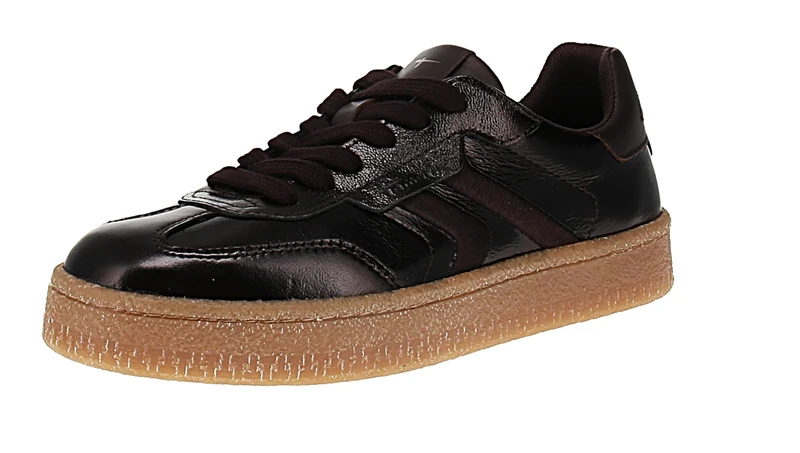 Tamaris Women's Low Flat Trainers, Brown (Mocha Patent), 37