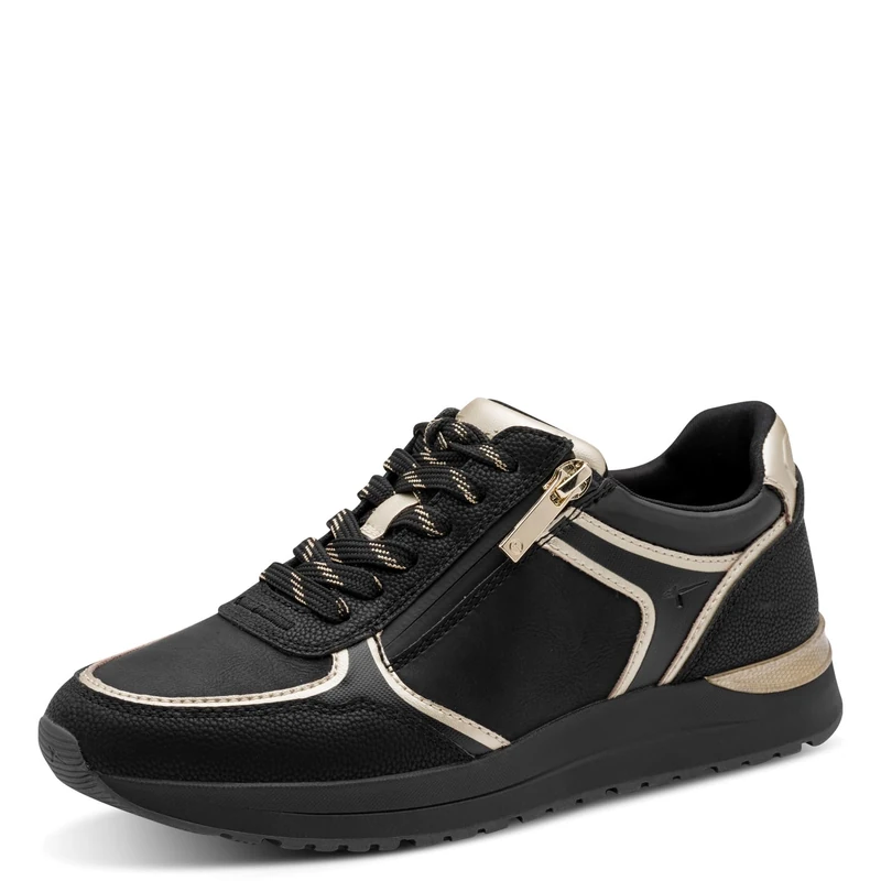 Tamaris Women's Low Flat Trainers, Black (Black Comb), 39