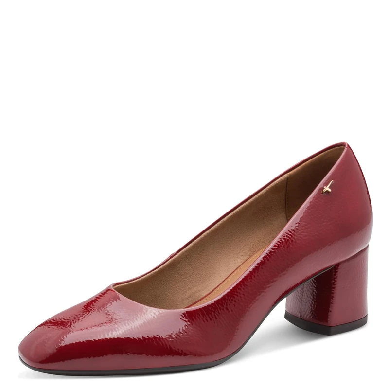 Tamaris Women's Court Shoes with Block Heel, Red (Red Patent), 40