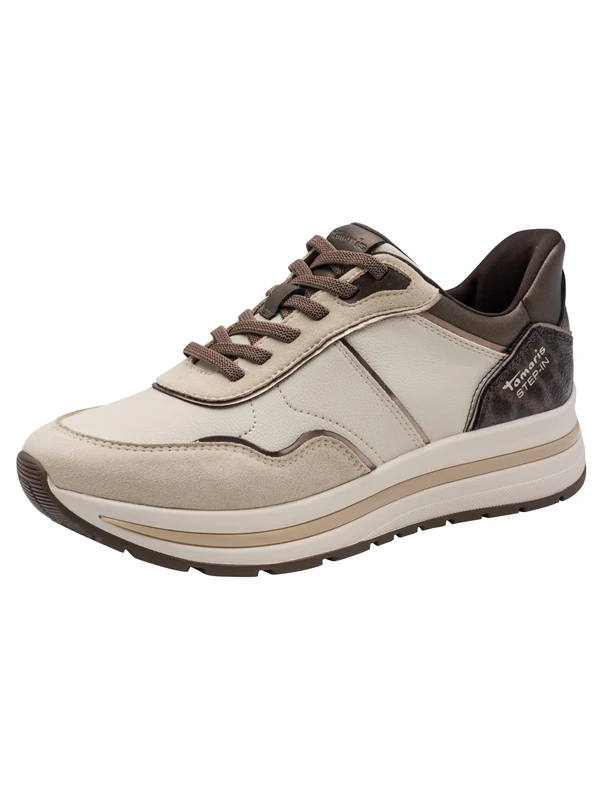 Tamaris Women's Low Flat Trainers, Beige (Ivory Comb), 39