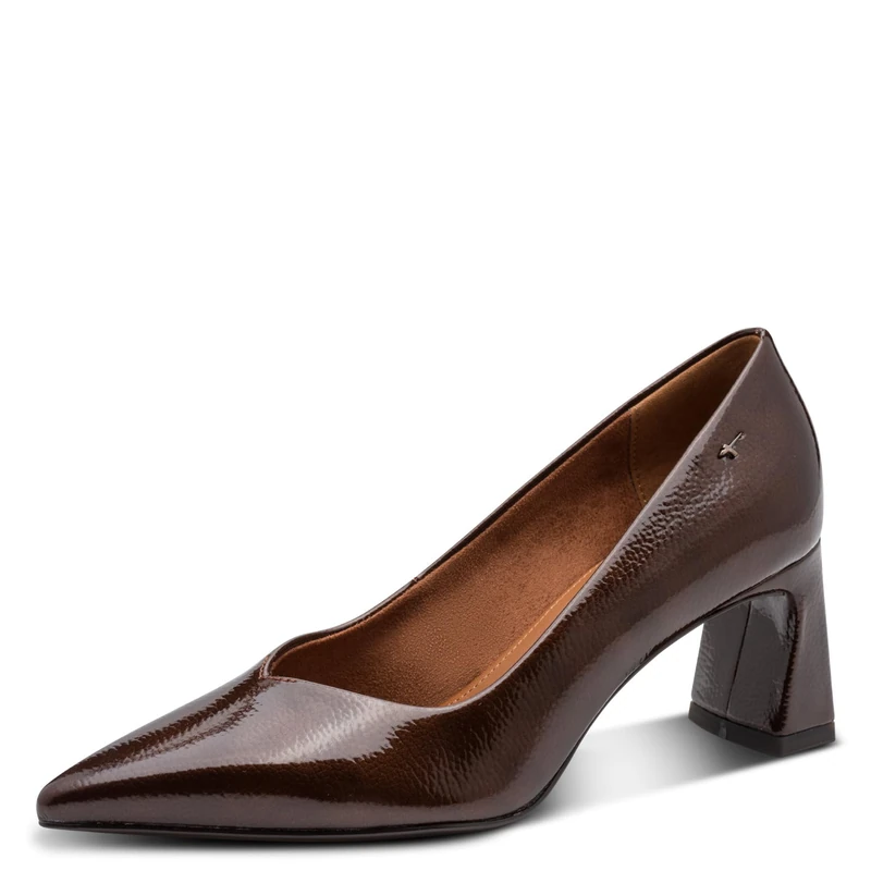 Tamaris Women's Court Shoes with Block Heel, Brown (Brown Patent), 37