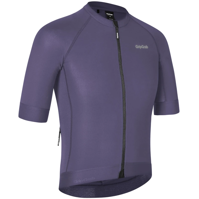 GripGrab PACR Short Sleeve Cycling Jersey Summer MTB Road Gravel Bike Men's Cycle Jersey Full Zip UPF Aero Bike Shirt Men Purple