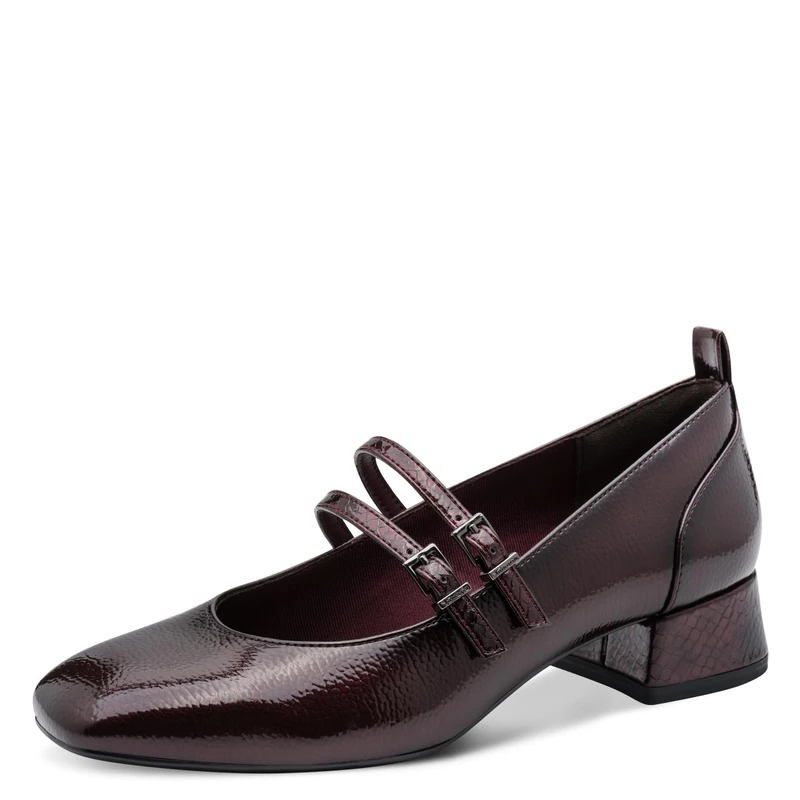 Tamaris Women's Block Heel Court Shoes, Red (Merlot Comb), 40