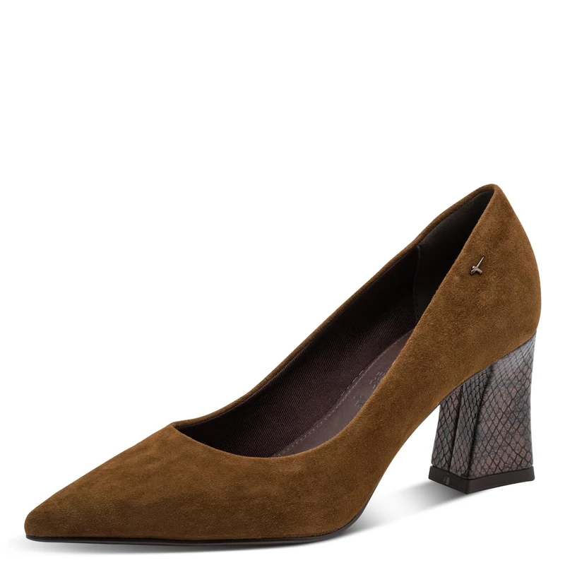 Tamaris Women's Court Shoes with Block Heel, Brown (Cognac Comb), 36