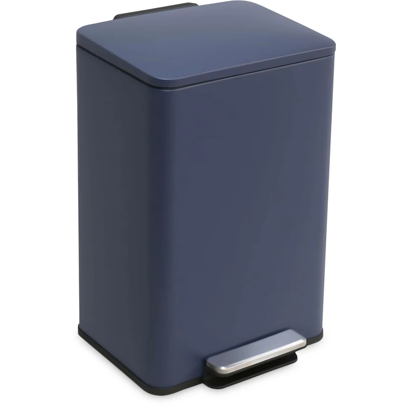 Simpli-Magic 50 Liter / 13.2 Gallon Soft-Close, Smudge Resistant Trash Can with Foot Pedal and Built in Filter- Blue