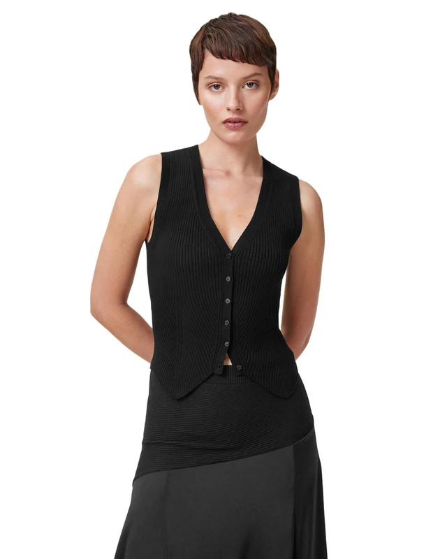 AllSaints Cruz Waistcoat Black